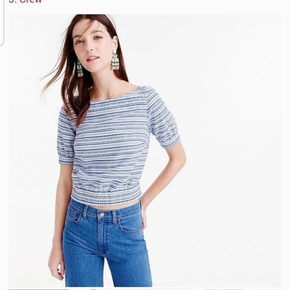 J CREW Seersucker Crop Top